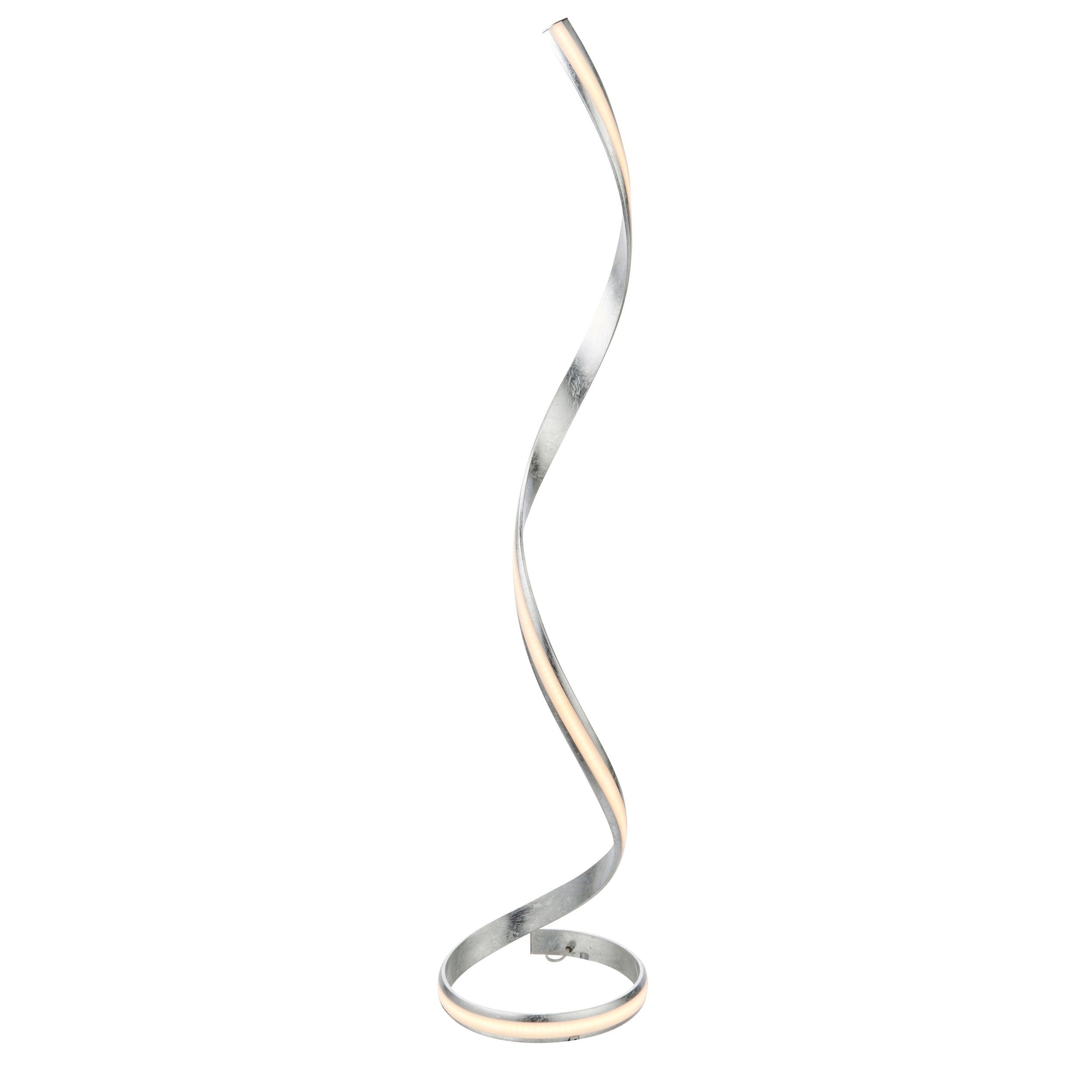 Aria Floor Lamp. Silver Leaf Finish & Integrated LED