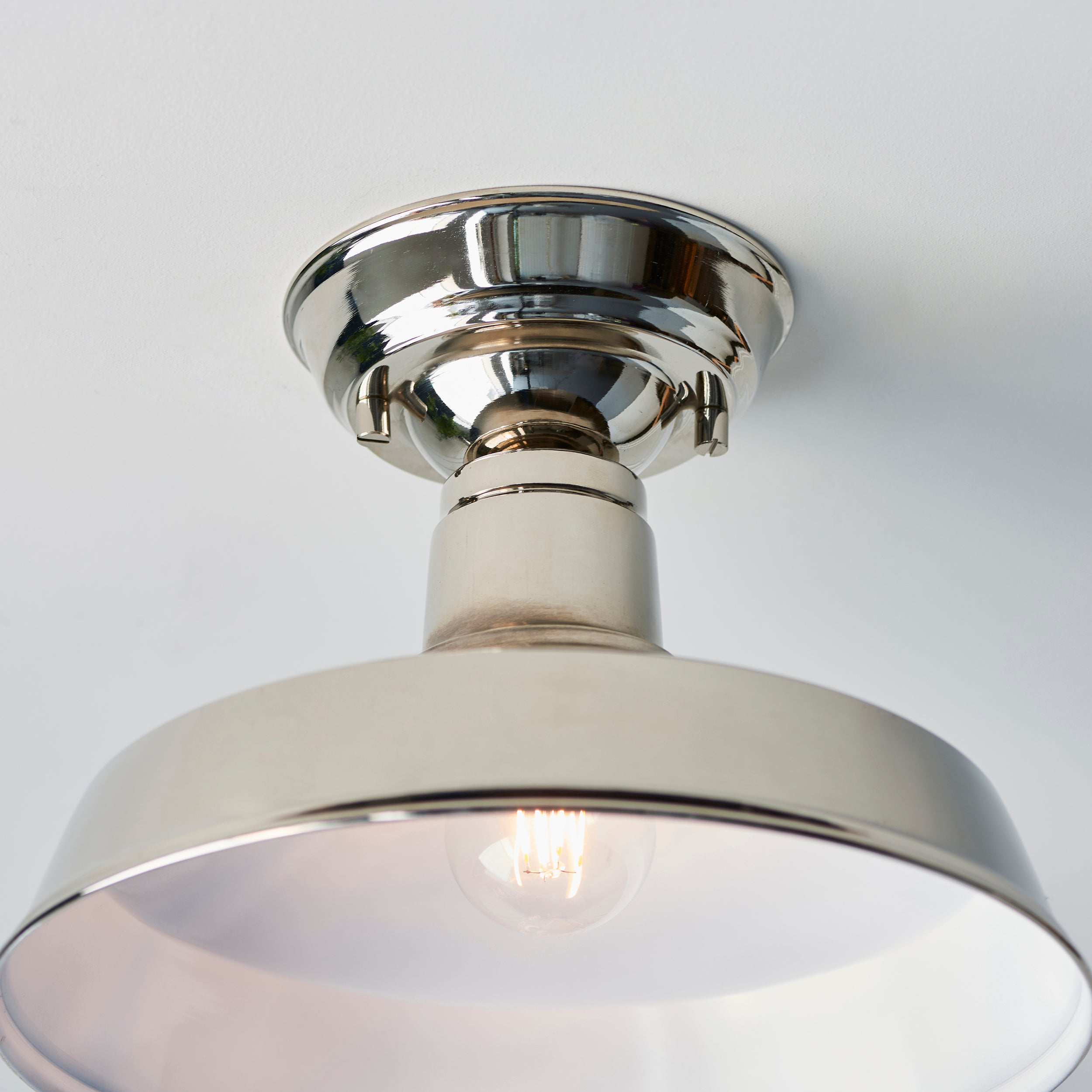 Darton Ceiling Light. Bright Nickel Plate