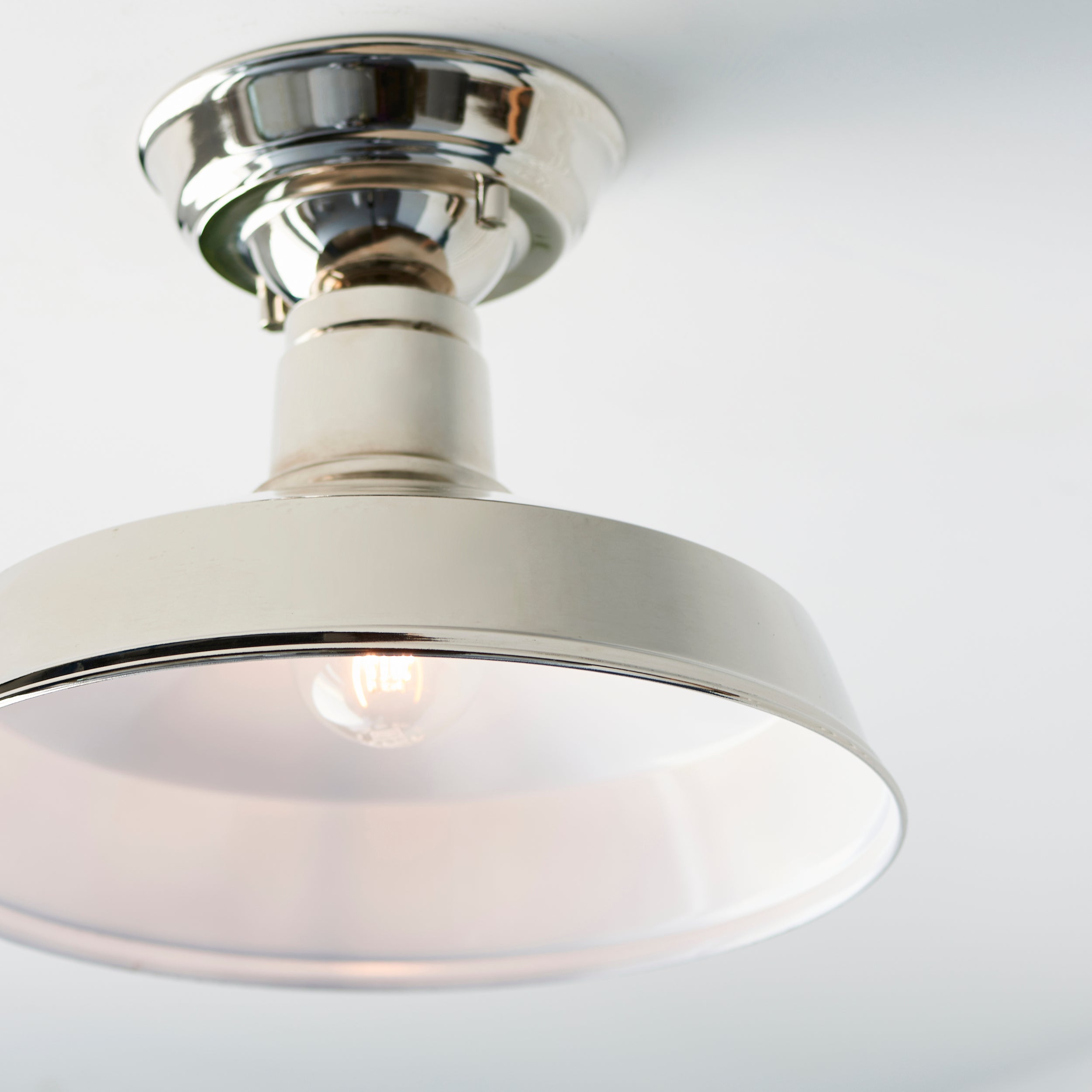 Darton Ceiling Light. Bright Nickel Plate