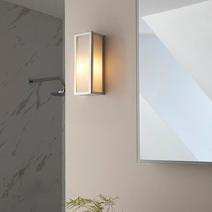 Newham Wall Light. Chrome & Frosted Glass