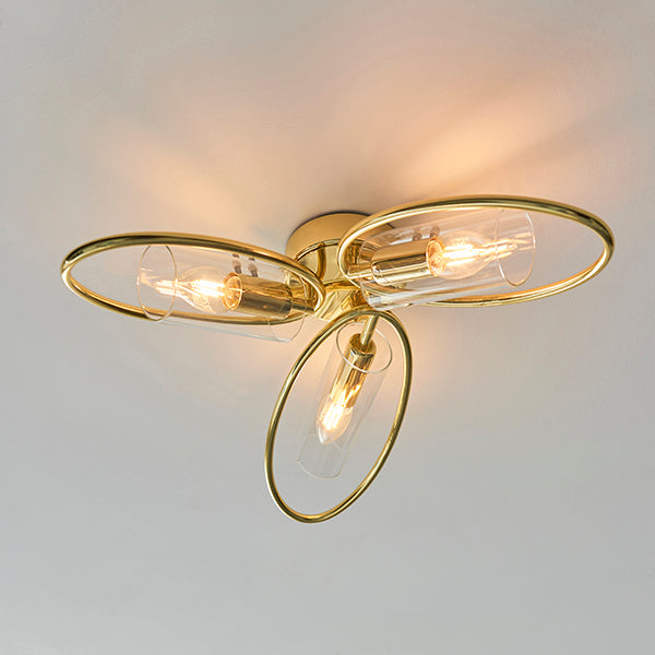 Amari Ellipse Polished Brass Ceiling Light