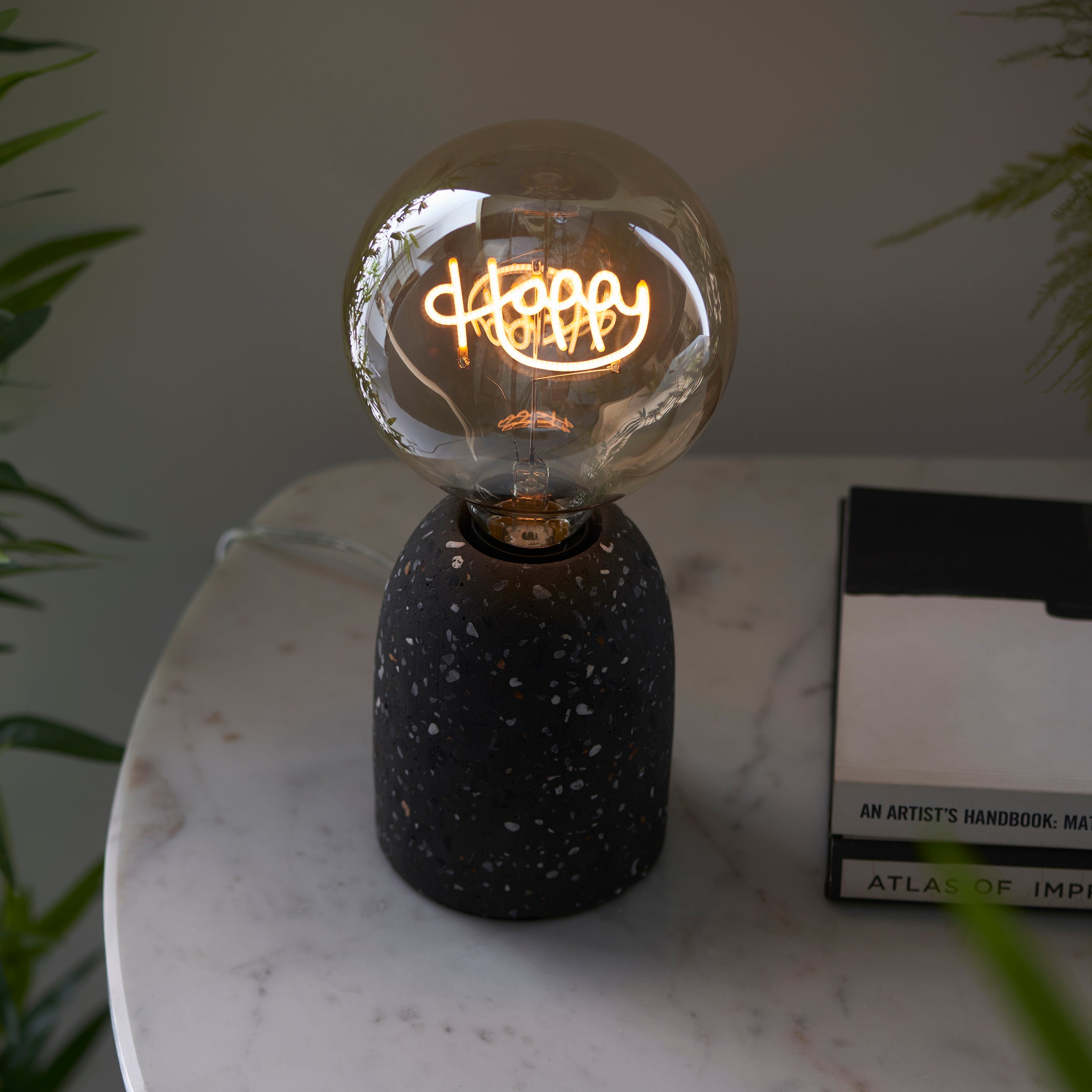 Happy LED Bulb. Amber Lustre Glass