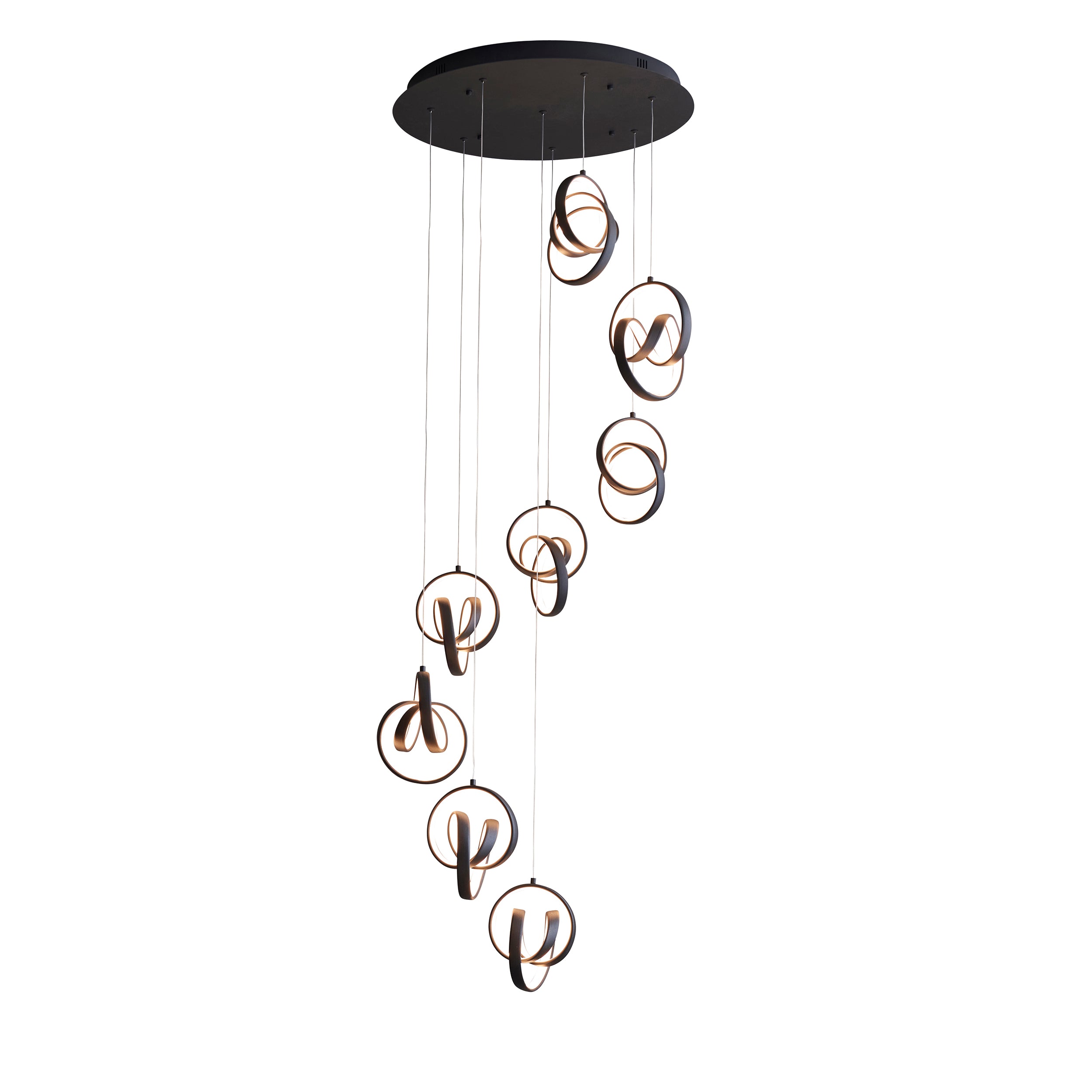 Cosma 8 Swirling Loops LED Drop Pendant Light
