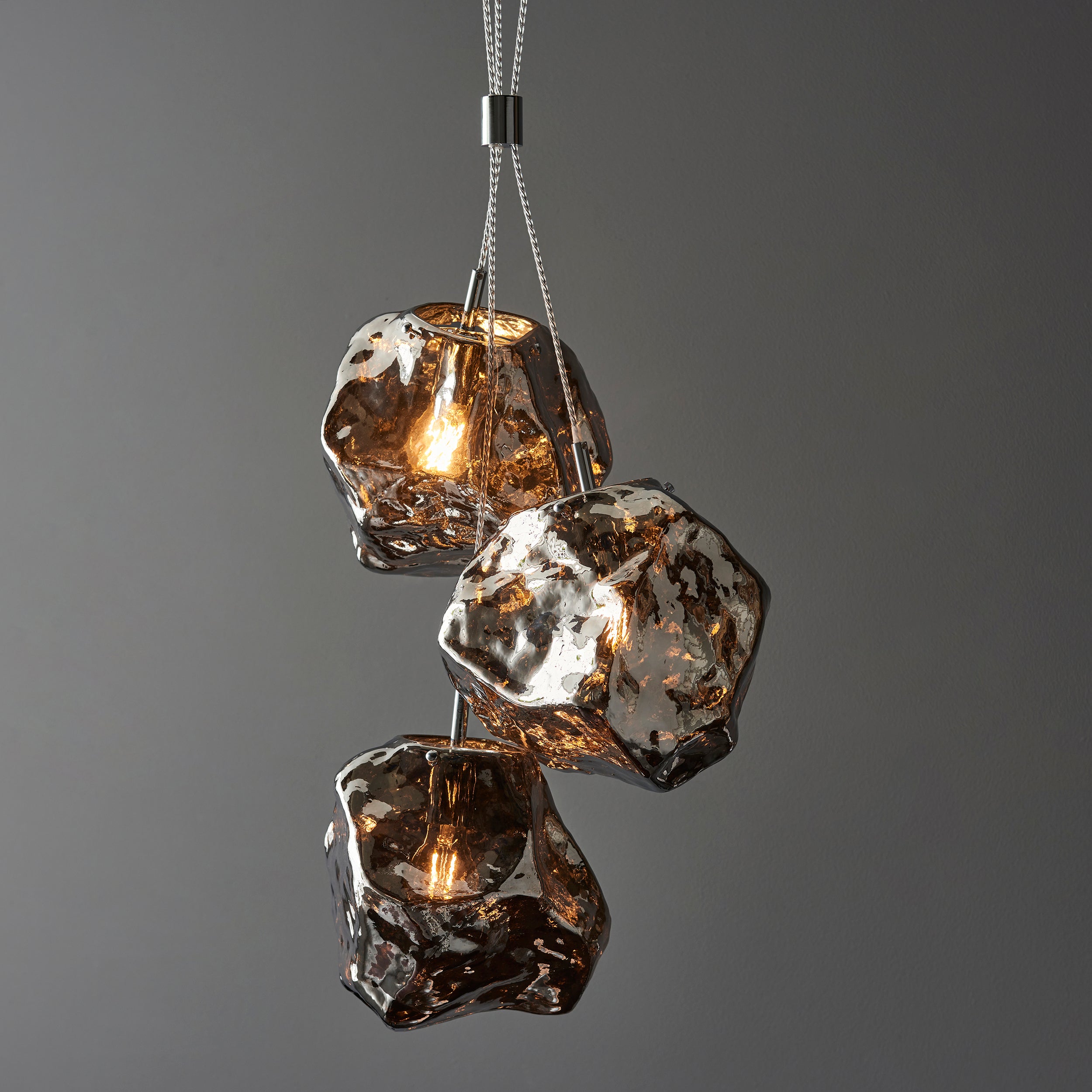 Rock 3 Light Metallic Chrome Pendant