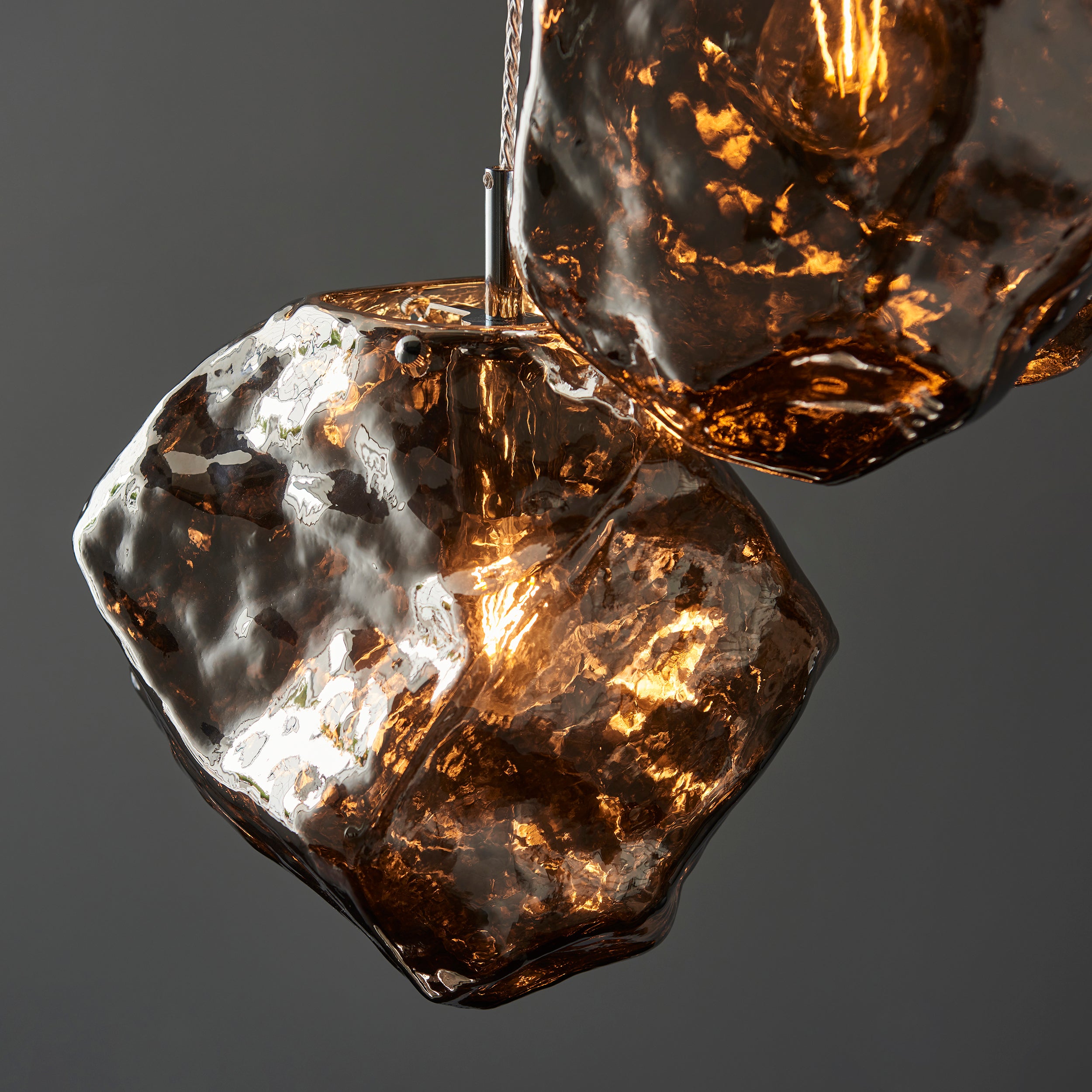 Rock 3 Light Metallic Chrome Pendant