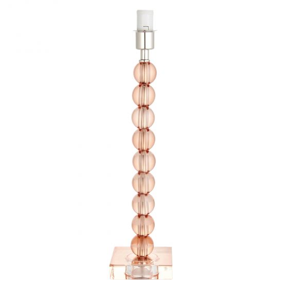 Adelie Polished Nickel & Blush Tinted Glass Table Lamp (Base Only)