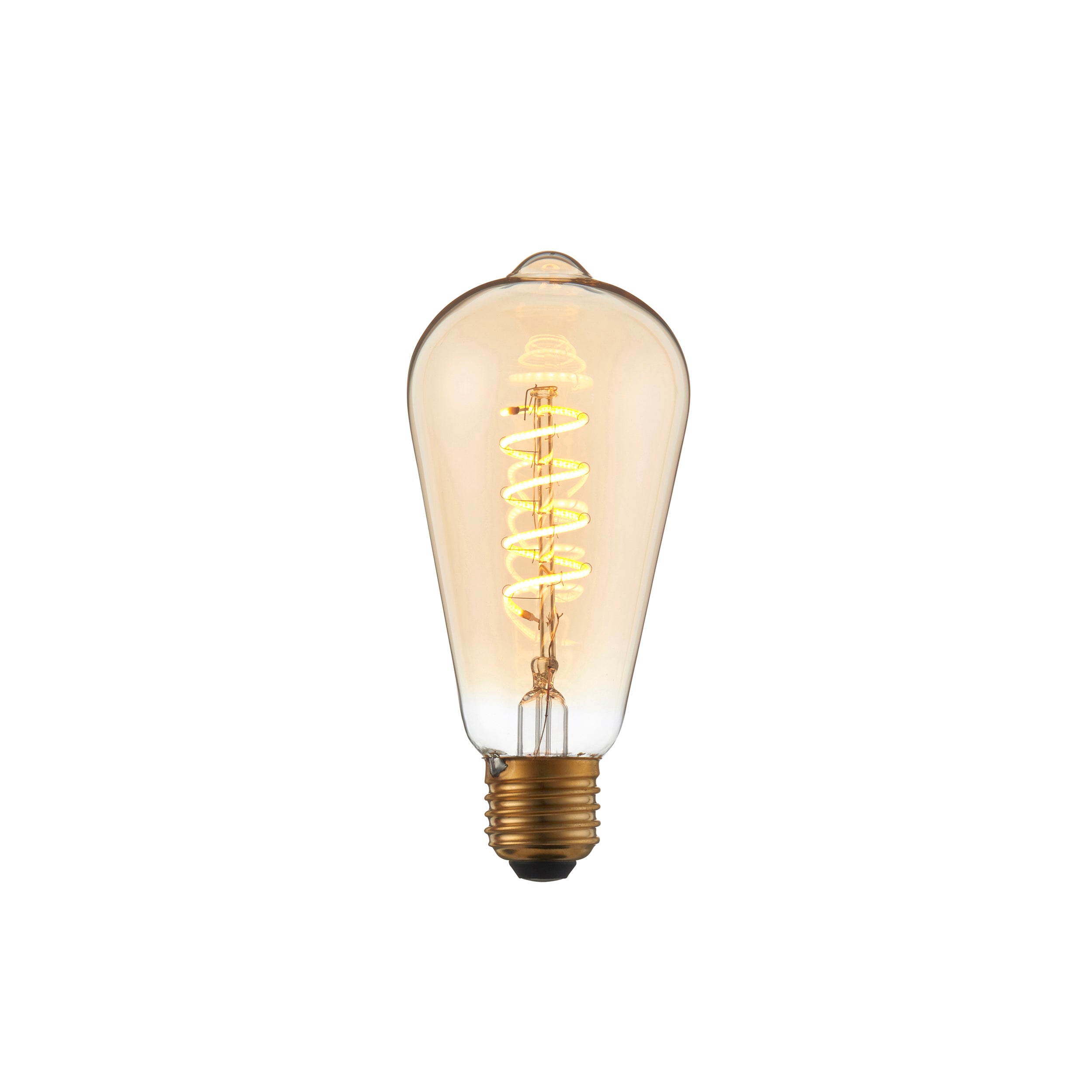 Twist LED Bulb. Amber Glass