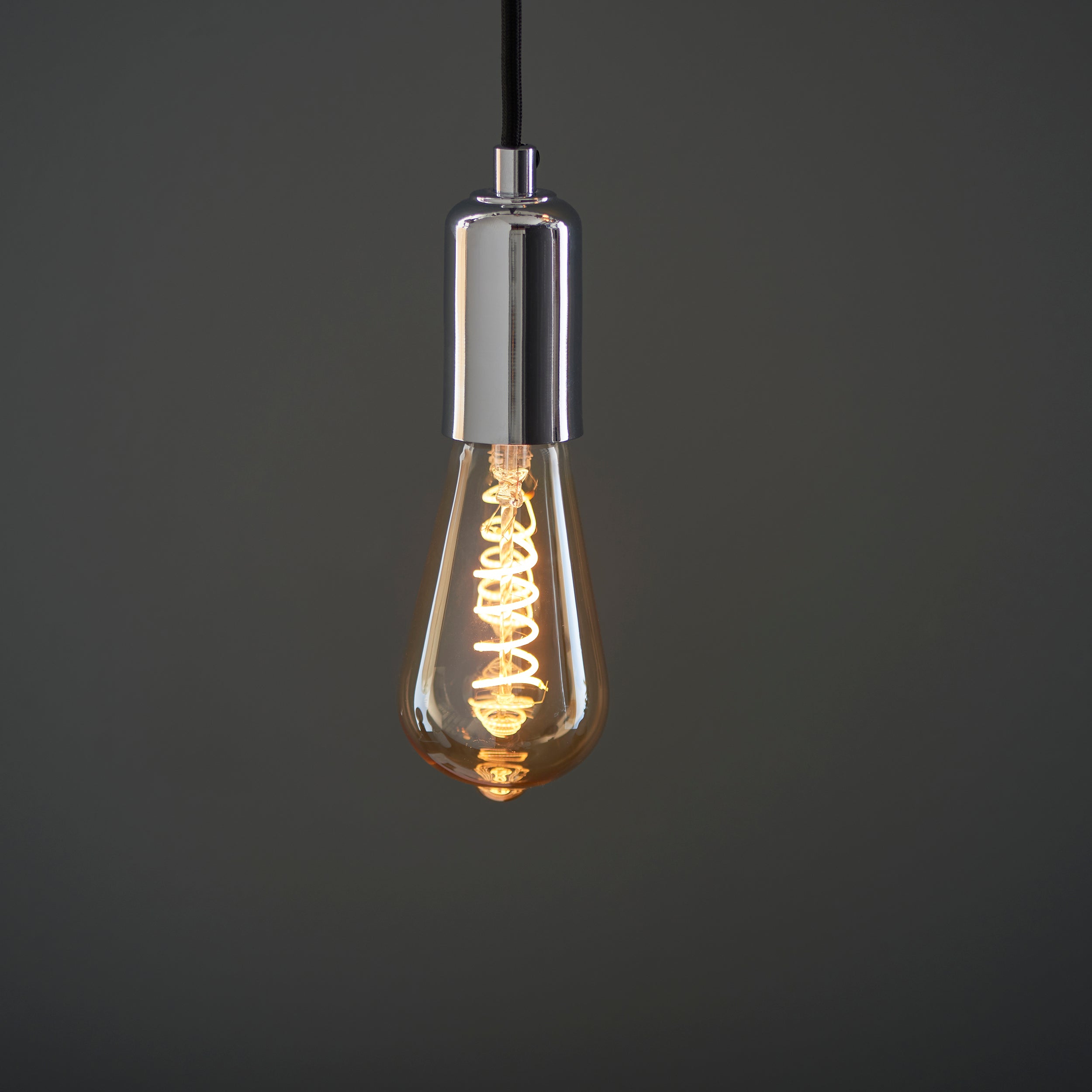 Twist LED Bulb. Amber Glass